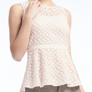Banana Republic Floral Embroidered Peplum Top, Size 0